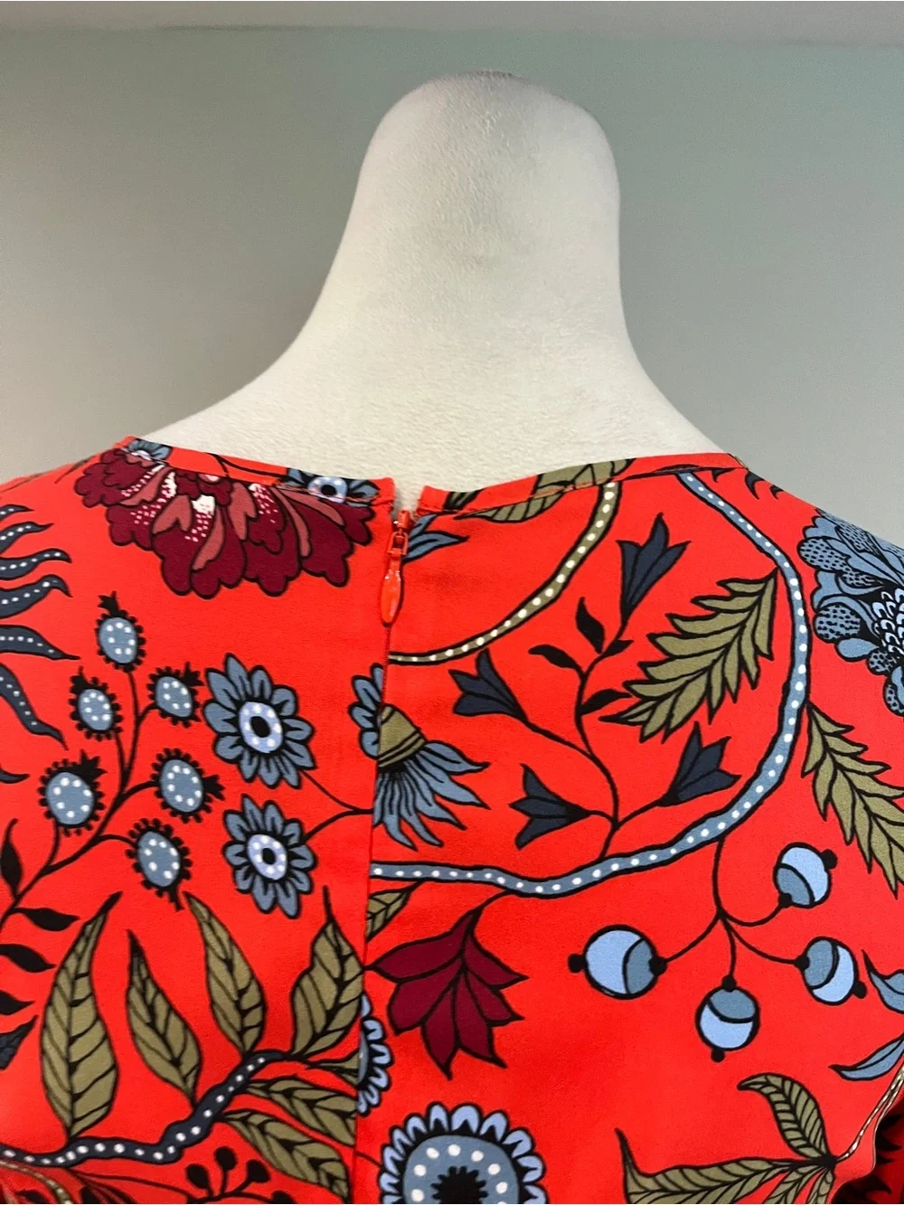 LOFT Red Floral Long-Sleeve fit‎ & flare mini Dress size 00P